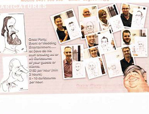 Perth Caricaturist Artist - Dave Gray - Caricatures